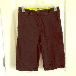 Boys black board shorts size 16